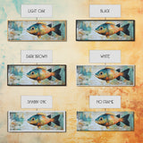 Vibrant Fish Canvas Print Rustic Coastal Wall Art Nautical Painting Beach House Decor Colorful Abstract Aquarium Art Lake House