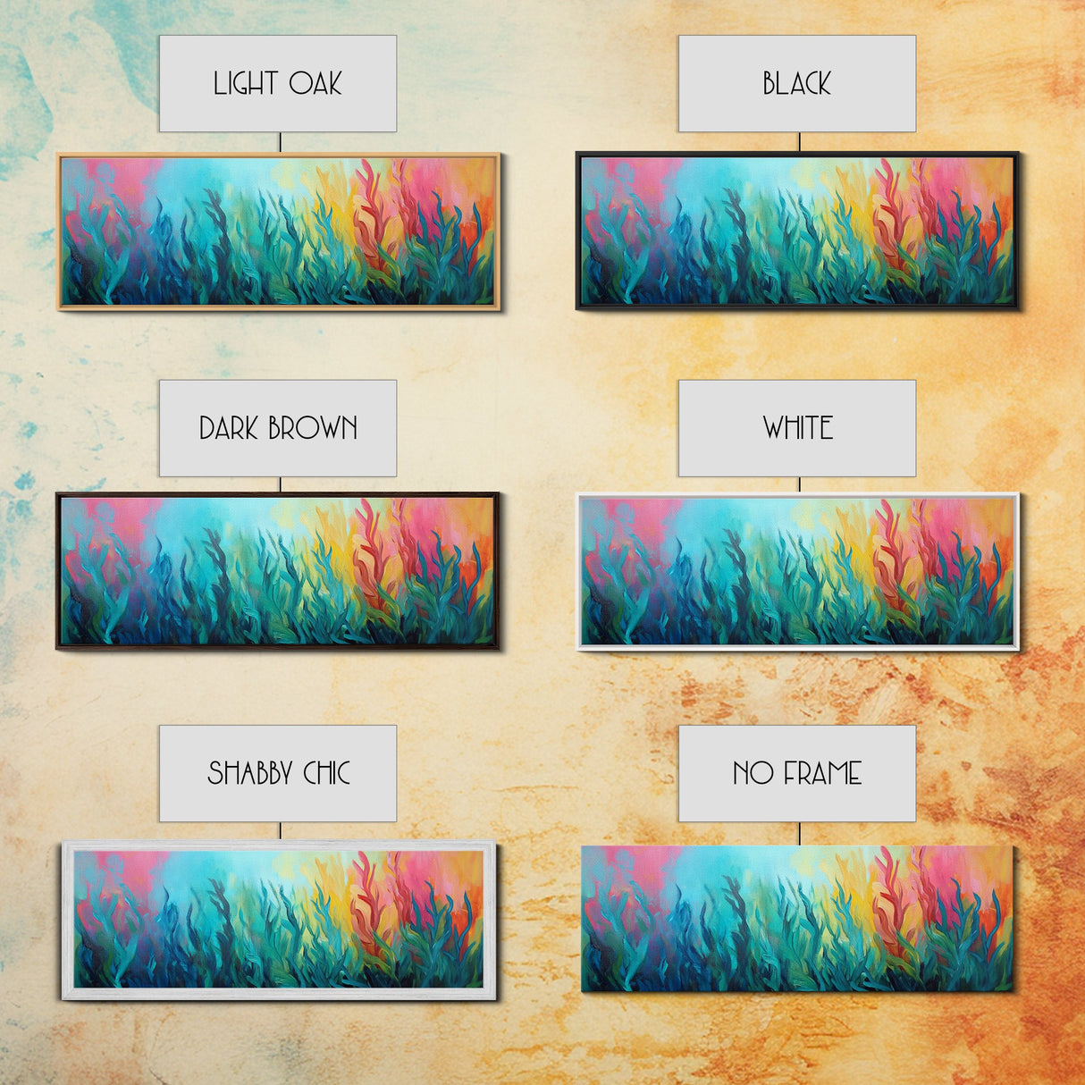 Abstract Seaweed Canvas Print Vibrant Coastal Wall Art, Ocean Inspired Decor, Modern Underwater Painting, Boho Home Accent