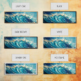 Ocean Wave, Blue Coastal Wall Art, Water Splash Painting, Beach House Decor, Canvas Print, Nautical Style, Bathroom Artwork