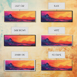 Sunset Mountains, Abstract Landscape, Canvas Print, Colorful Wall Art, Living Room Decor, Boho Art, Office Wall Art, Vibrant Painting