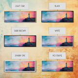 Lighthouse Sunset Canvas Print Nautical Wall Art, Vibrant Coastal Painting, Pink and Blue Seascape, Bedroom Decor