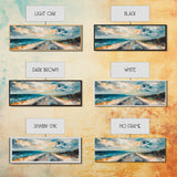 Coastal Highway Canvas Print, Ocean Road Painting, Scenic Landscape Wall Art, Travel Decor, Abstract Artwork, Office Wall Art