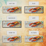 Bold Lobster Painting Canvas Print Vibrant Coastal Kitchen Wall Art, Seafood Restaurant Decor, Nautical Dining Room or Bar Artwork