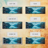 Tranquil Lake Landscape Wall Art, Blue Nature Painting, Rustic Lodge Decor, Large Wide Artwork, Living Room Wall Art