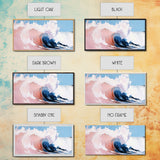 Ocean Wave, Abstract Beach Painting, Dynamic Wall Art, Coastal Decor, Surfer Aesthetic, Blue and White Framed Canvas Print