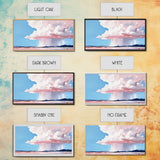 Rainstorm Horizon, Sky Art, Framed Canvas Print, Nature Wall Decor, Dreamy Landscape, Pastel Cloud Painting, Modern Home Vibes