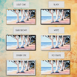 Eucalyptus Grove, Coastal Path, Sunlit Trees, Relaxing Beach Scene, Natural Beauty, Soft Pastel Tones, Modern Home, Canvas Print