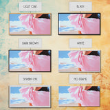 Flowing Dress, Beach Wind, Feminine Elegance, Fashion Wall Art, Framed Canvas Print, Ocean Breeze, Modern Home Decor, Soft Pink Aesthetic