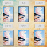 Cloud Reflection, Coastal Landscape, Ocean Sunset Art, Seaside Wall Decor, Framed Canvas Print, Minimalist Beach Art, Living Room Print