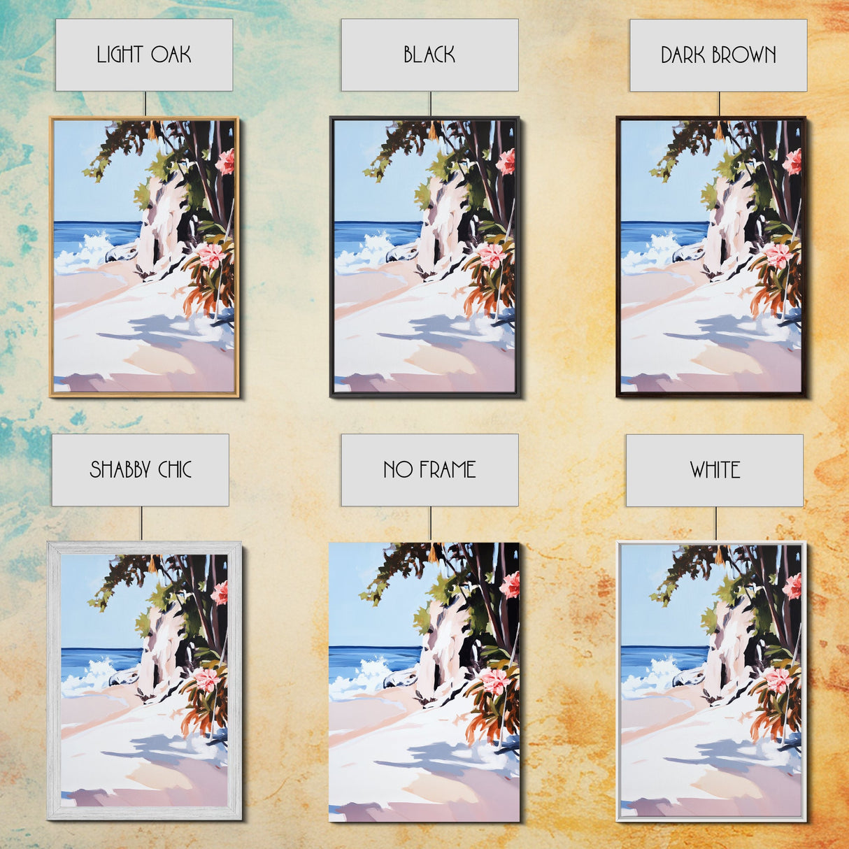 Tropical, Waves, Vibrant, Serenity, Canvas Print, Summer Wall Art, Bright Coastal Decor, Beach House Artwork, Nature-Inspired Living Room Art
