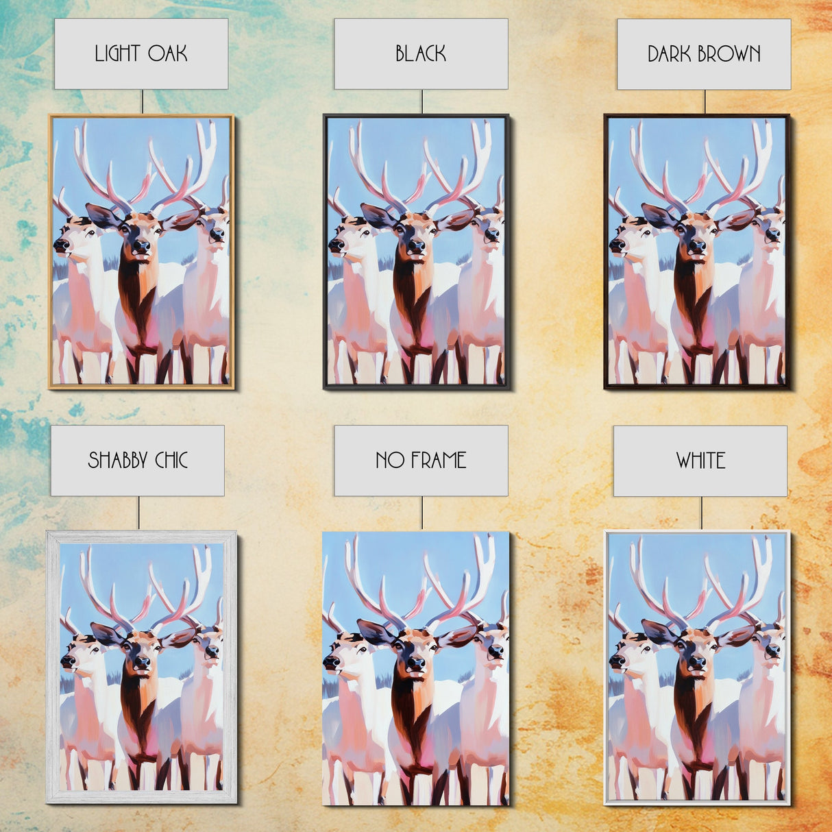 Majestic Deer, Wildlife Wall Art, Rustic Lodge Decor, Cabin Aesthetic, Fall Art, Nature Inspired, Framed Canvas Print, Animal Painting