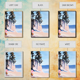Cliffside View, Coastal Landscape Art, Ocean Breeze, Boho Wall Decor, Minimalist Painting, Relaxing Home Art, Framed Canvas Print, Scenic