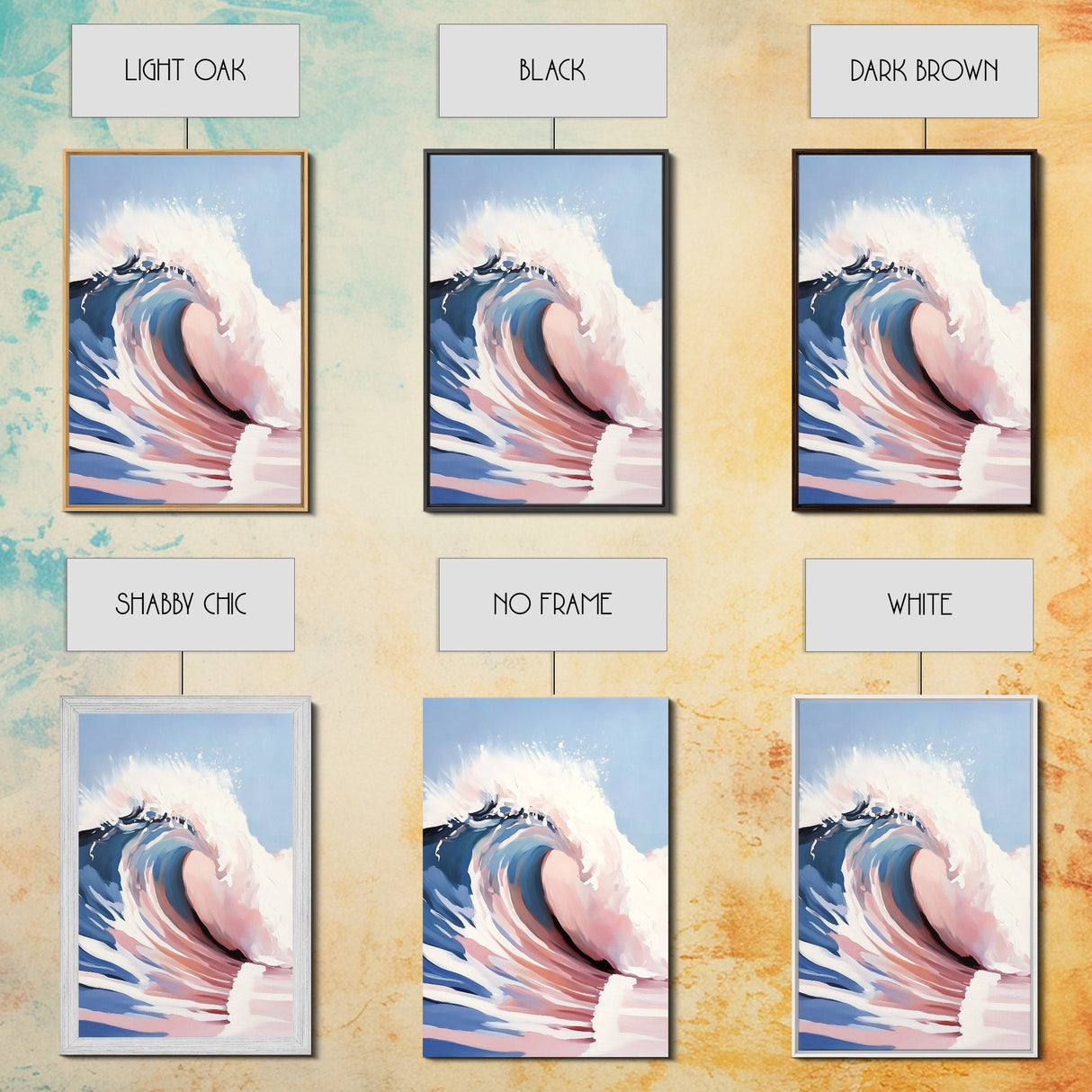 Surf Wave Print, Dynamic Ocean Art, Abstract Beach Painting, Framed Canvas Print, Coastal Home Decor, Nautical Aesthetic, Living Room Art