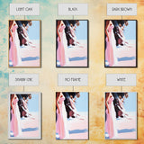 Woman in Dress, Feminine Wall Art, Beach Scene, Soft Pastel Print, Framed Canvas Print, Romantic Home Decor, Elegant Artwork
