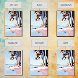 Coastal Serenity, Beach Landscape, Blue Ocean, Framed Canvas Print, Minimalist Wall Art, Modern Decor, Living Room Art, Ocean Scene