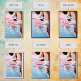 Dreamy Reflections, Surreal Water Art, Blue and Pink Painting, Modern Abstract Decor, Bedroom Wall Art, Framed Canvas Print