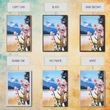 Mountain Flowers, Nature Landscape, Romantic Aesthetic, Rustic Cabin, Framed Canvas Print, Cozy Home Decor, Living Room Wall Art