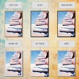 Stairway To Sky, Abstract Architecture, Minimalist Art, Modern Wall Decor, Soft Pastel Tones, Framed Canvas Print, Bedroom