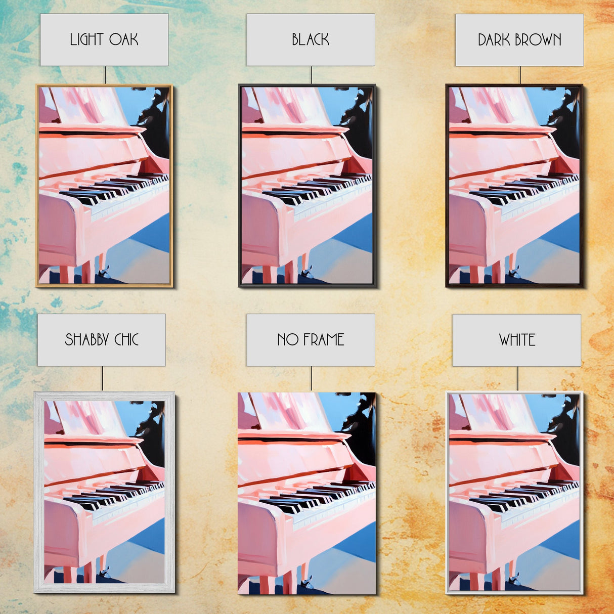 Pink Grand Piano, Elegant Music Art, Artistic Decor, Framed Canvas Print, Minimalist Home Art, Musician Gift, Boho Wall Art