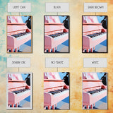 Pink Grand Piano, Elegant Music Art, Artistic Decor, Framed Canvas Print, Minimalist Home Art, Musician Gift, Boho Wall Art