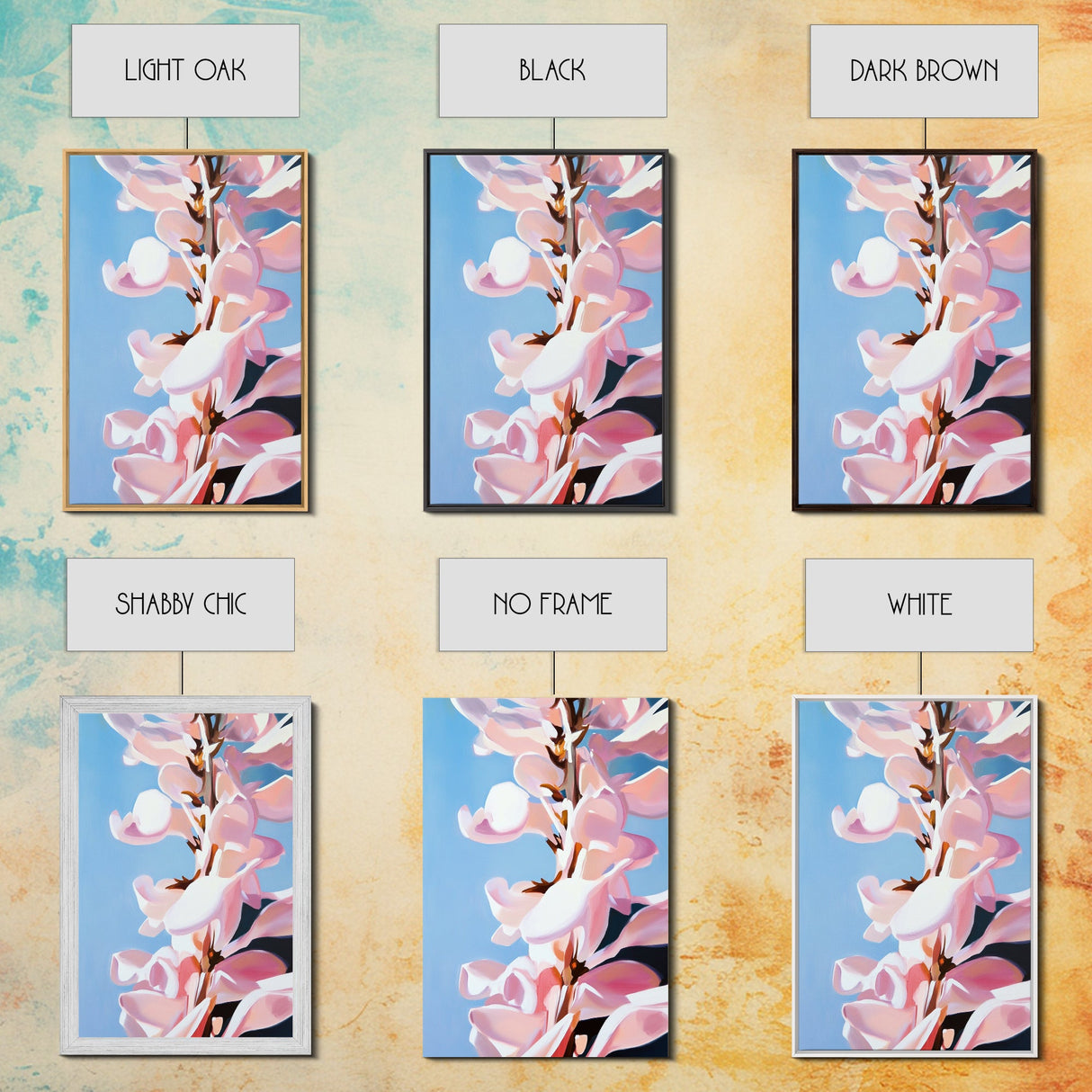 Magnolia Blossom, Pink Flowers, Botanical Wall Art, Minimalist Floral, Framed Canvas Print, Spring Aesthetic, Bedroom Decor, Nature Art
