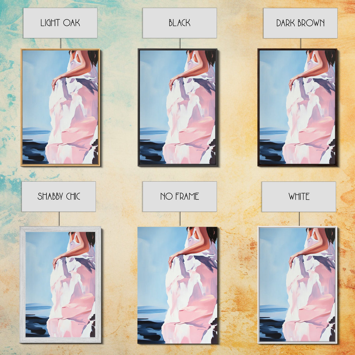 Elegant Woman, Fashion Art, Feminine Aesthetic, Minimalist Painting, Chic Wall Art, Soft Pastel Decor, Canvas Print, Bedroom Wall Art
