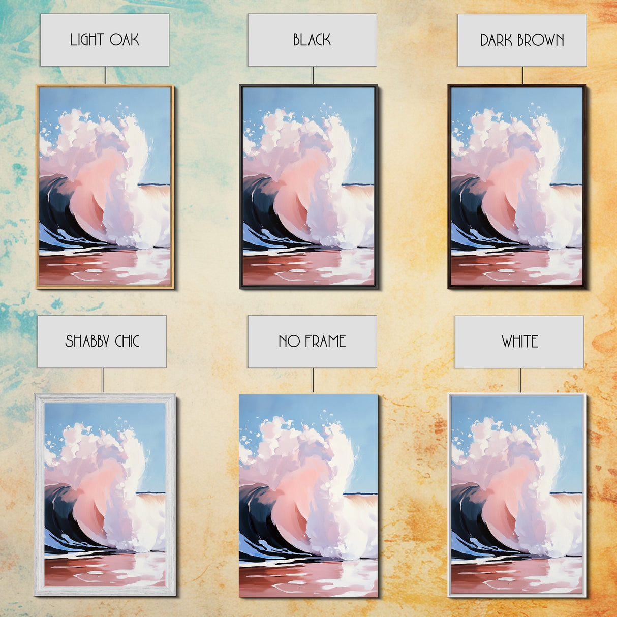 Ocean Wave, Coastal Wall Art, Nautical Print, Surfer Aesthetic, Beach House Decor, Canvas Print, Living Room Art, Pastel Seascape