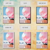 Pink Sphere, Surreal Art, Framed Canvas Print, Abstract Minimalist Decor, Dreamy Pastel Wall Art, Modern Home Design, Gallery Artwork