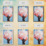 Blooming Cactus, Floral Desert Art, Southwestern Wall Decor, Minimalist Boho Painting, Framed Canvas Print, Pastel Botanical Wall Art