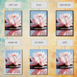 Lotus, Water Lily, Tranquil Nature Art, Framed Canvas Print, Zen Floral Wall Decor, Soft Pastel Painting, Botanical Art, Spa Wall Art