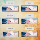 Ocean Waves, Pink and Blue, Coastal Wall Art, Minimalist Beach Print, Modern Home Decor, Surfer Vibes, Canvas Print, Serene Seascape