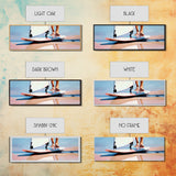 Surfboard Reflections, Beach Vibes, Modern Coastal Art, Surfing Aesthetic, Boho Home Decor, Framed Canvas Print, Watercolor Inspired