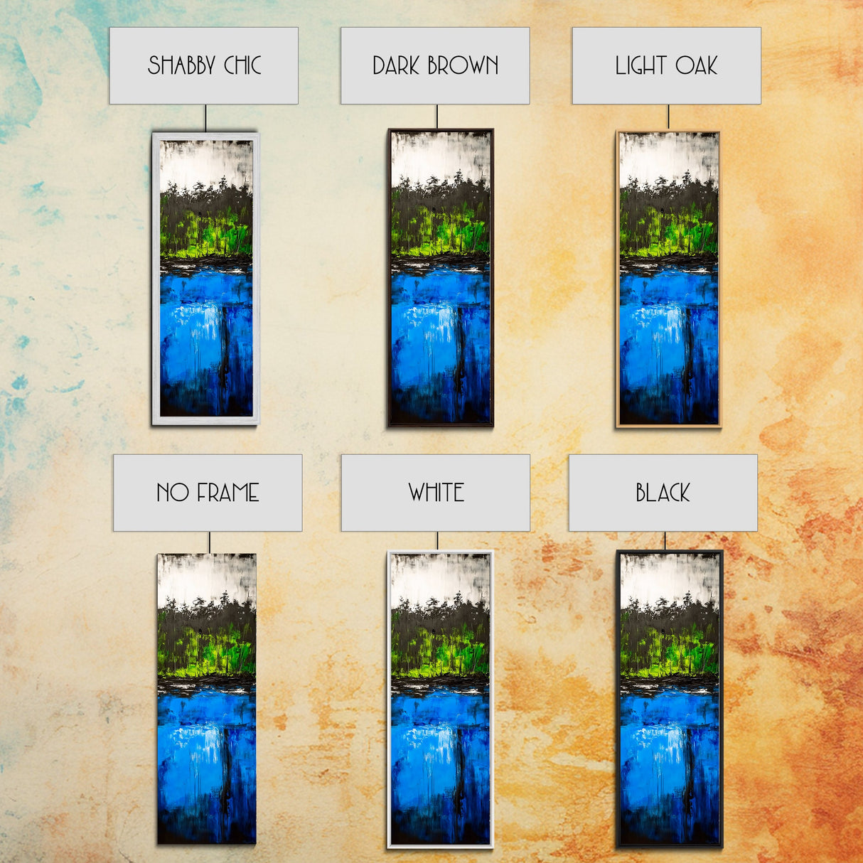 Forest Reflection, Abstract Lake Scene, Blue Green Water Art, Serene Nature Aesthetic, Unique Home Accent, Canvas Print