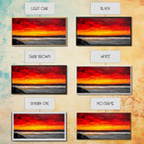 Red Sunset, Ocean Shore, Dramatic Sky, Bold Expressionist Art, Vibrant Landscape, Beach House Decor, Living Room, Canvas Print