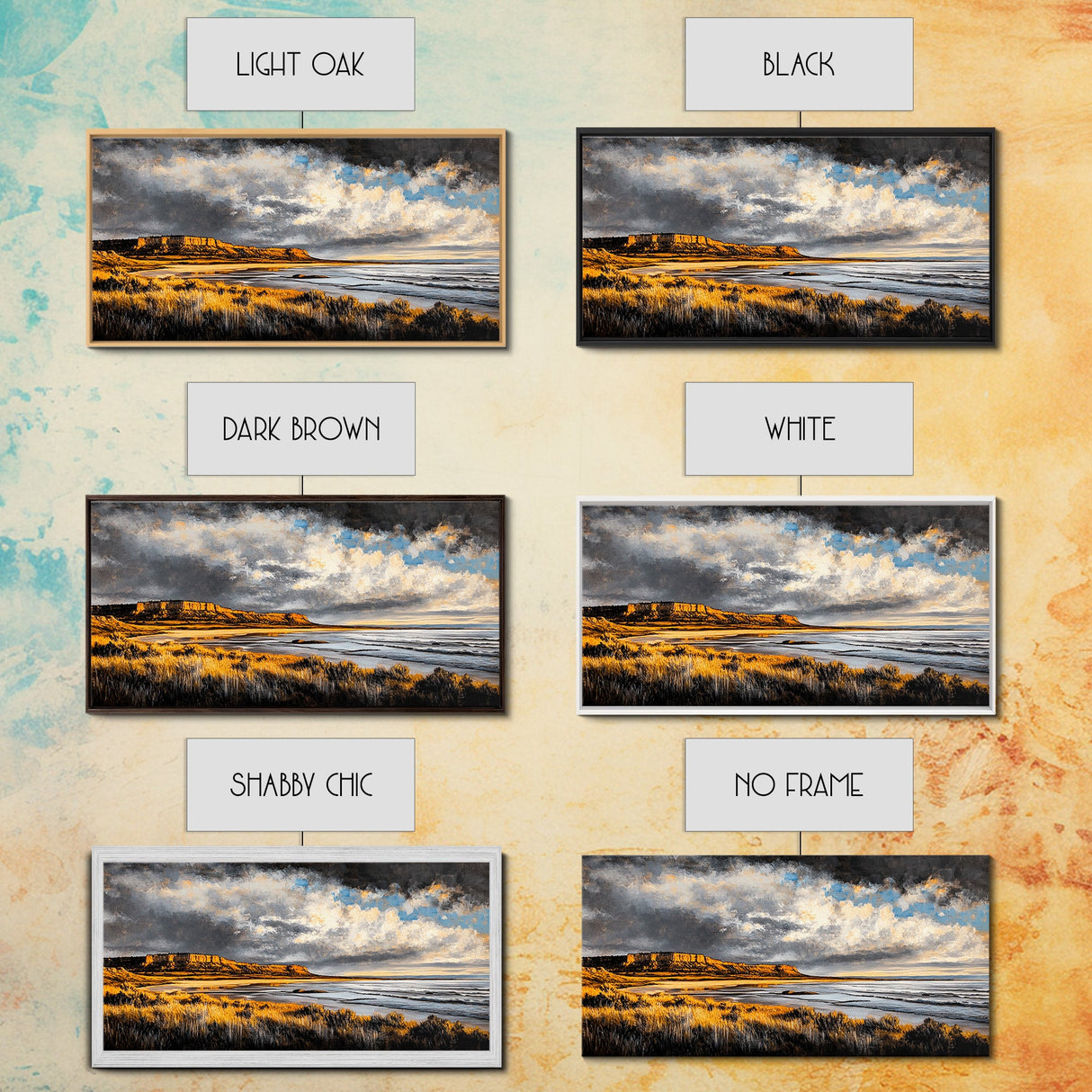 Canyon, Dramatic Sky, Southwest, Desert, Framed Canvas Print, Western Landscape Wall Art, Rustic Home Decor, Nature Painting, Fall Colors