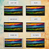 Mountain Sunset, Vibrant Colorful Sky, Nature Painting, Canvas Print, Boho Wall Art, Living Room Wall Art, Large Landscape Decor