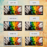 Rainbow Feathers, Colorful Abstract Art, Boho Wall Decor, Native American Inspired, Framed Canvas Print, Large Wall Art