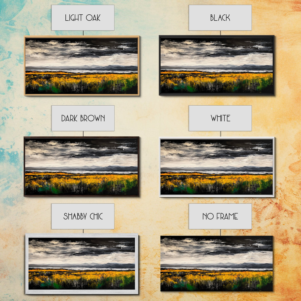 Moody Landscape Painting, Autumn Field Art, Dark Sky Nature Wall Decor, Rustic Country Home Art, Earthy Farmhouse Style, Canvas Print
