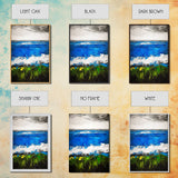 Abstract Ocean View, Blue Green Black White, Coastal Wall Art, Modern Beach Home Decor, Bold Statement Painting, Office Art, Canvas Print