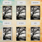 Tree Silhouette, Black White Art, Canvas Print, Dramatic Landscape, Coastal Wall Art, Nature Scene, Monochrome Decor, Minimalist Art