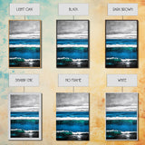 Ocean Waves, Coastal Abstract, Bold Blue, Canvas Print, Beach Wall Art, Modern Minimalist Painting, Bedroom Wall Decor