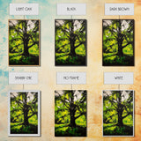 Majestic Tree, Forest Green, Nature Inspired, Framed Canvas Print, Botanical Wall Art, Office Wall Decor, Boho Landscape