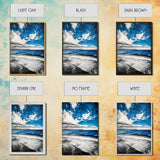 Blue Ocean, Tranquil Beach Scene, Coastal Home Decor, Seascape Wall Art, Nature Inspired, Modern Minimalist, Canvas Print