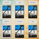 Abstract Blue Horizon, modern minimalist art, bold blue painting, industrial decor, expressive wall art, framed canvas print, office wall