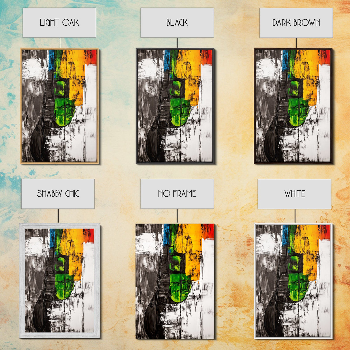 Colorful Guitar, Abstract Canvas Print, Music Lover Decor, Bohemian Wall Art, Artistic Home Painting, Living Room Statement Art