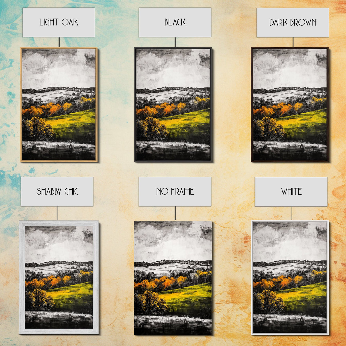 Rolling Hills, Fall Landscape, Scenic Wall Art, Canvas Print, Autumn Colors, Farmhouse Style, Rustic Decor, Warm Tones, Nature Inspired