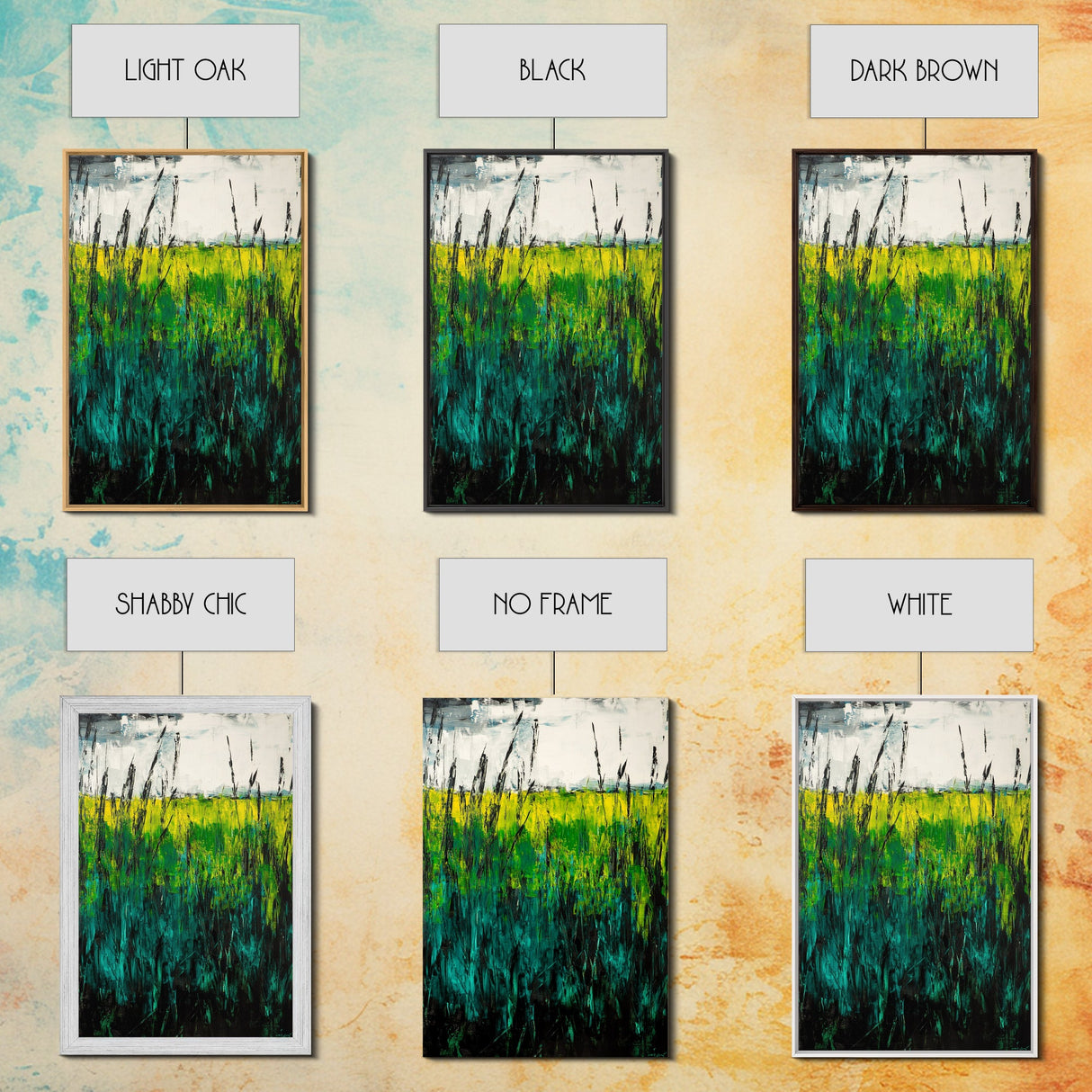 Wheat Field, Landscape Art, Framed Canvas Print, Nature Wall Art, Countryside Painting, Rustic Farmhouse Decor, Bedroom Art