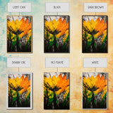 Sunflower Bloom, Fall Wall Art, Framed Canvas Print, Yellow Floral Art, Rustic Farmhouse Decor, Boho Kitchen Art, Country Home