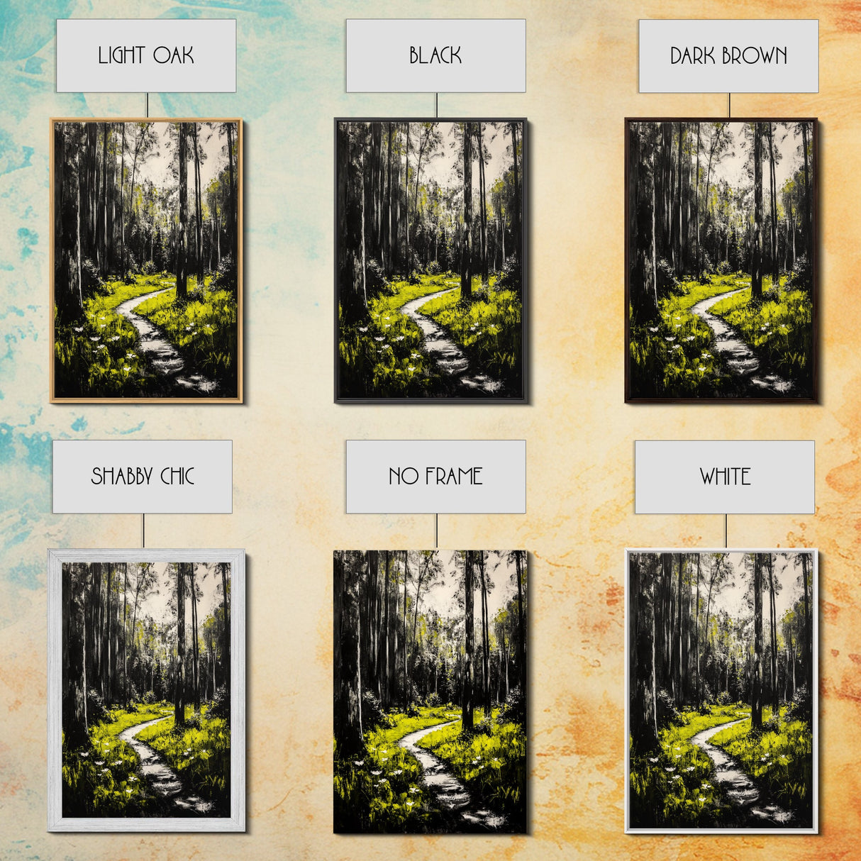 Forest, path, nature, light, Canvas Print, scenic landscape, peaceful art, living room wall art, nature lover gift, modern rustic home decor