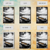 Rustic Canoe, Lake Wall Art, Black and White Decor, Nature Photography, Lodge Wall Decor, Cabin Art, Wilderness Print, Framed Canvas Print